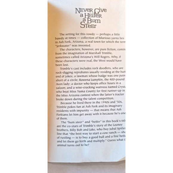Never Give A Heifer a Bum Steer by Marshall Trimble 1999 pb - Picture 4 of 6